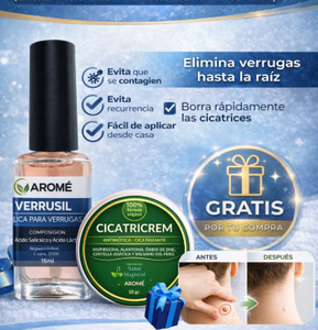 VERRUSIL REMOVEDOR DE VERRUGAS + crema CICATRICREM de REGALO.