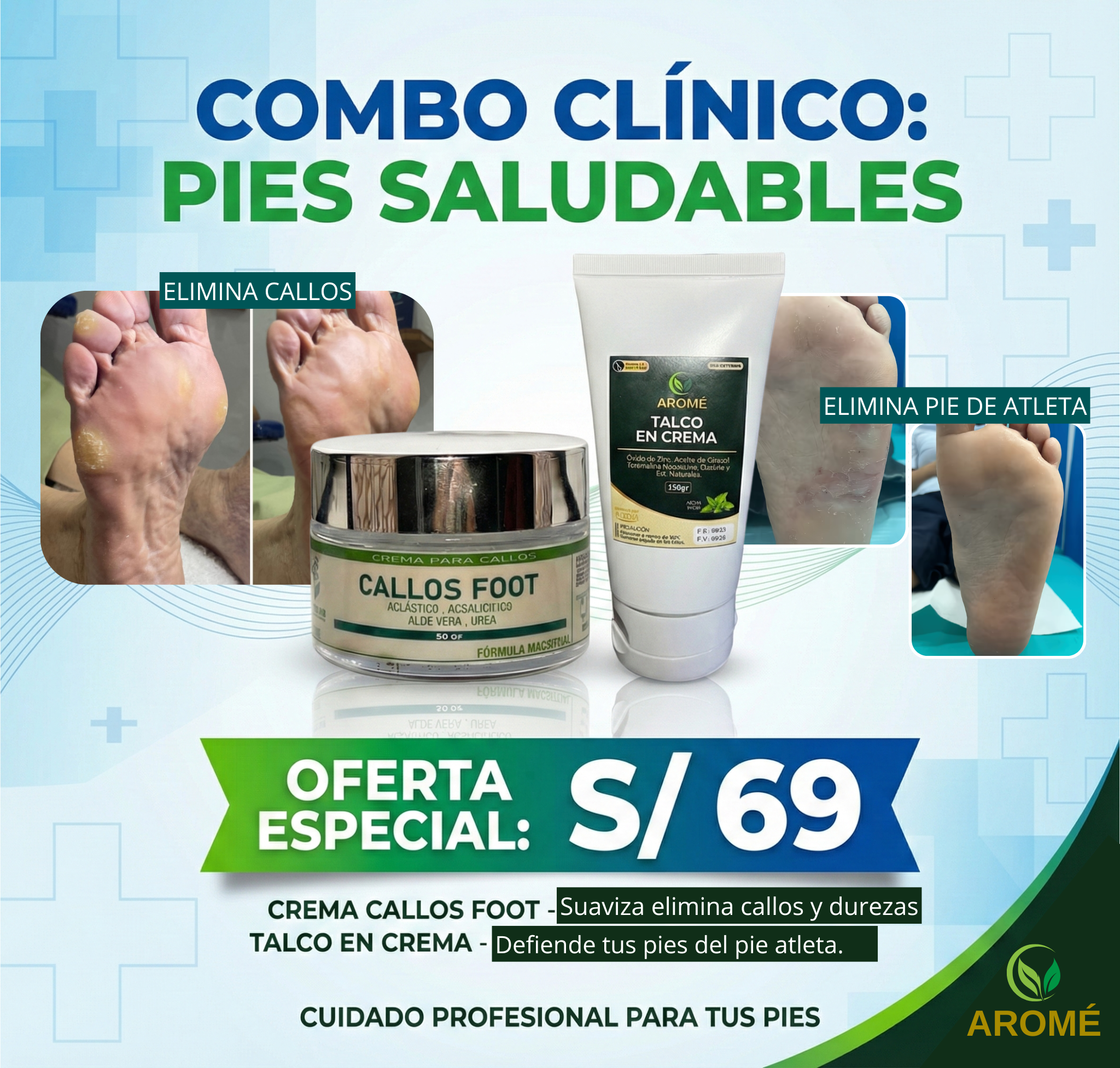 COMBO PIES SANOS 360°  (Elimina Callos y Combate el Pie de Atleta)