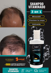 SHAMPO VITAMINADO 3 en 1 (ANTI CAÍDA - PREVIENE LA CASPA -  CONTIENE MINOXIDIL)