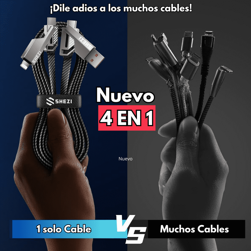 CABLE MULTICONECTOR 4 EN 1 (ADIÓS ENREDOS)