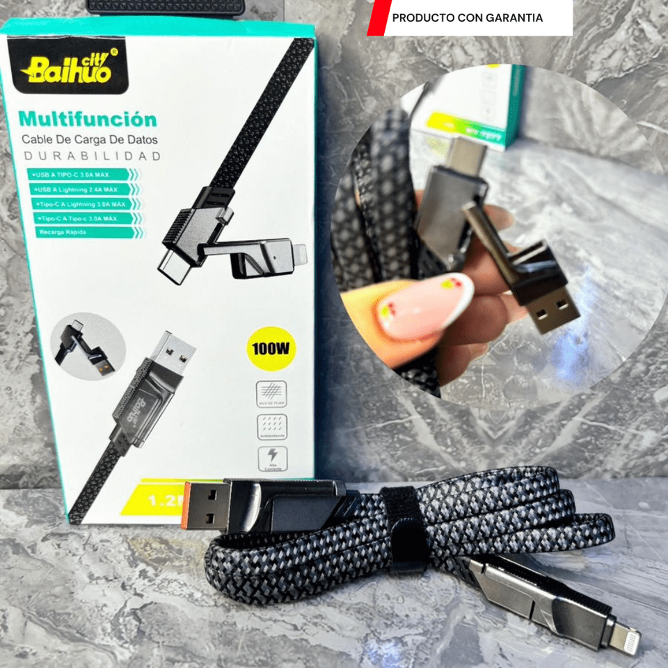 CABLE MULTICONECTOR 4 EN 1 (ADIÓS ENREDOS)